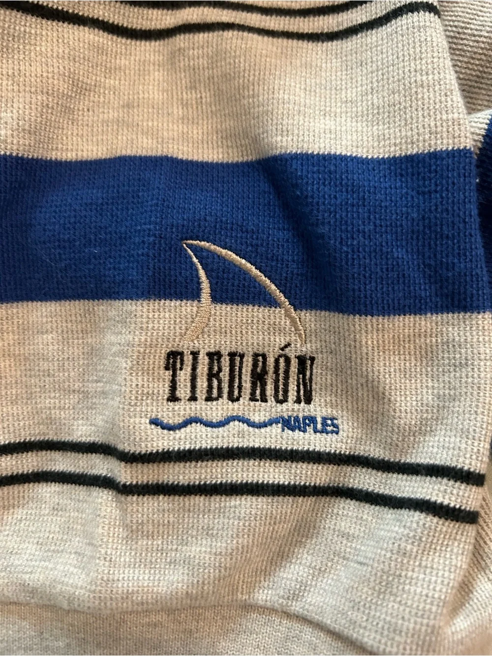 Ralph Lauren Golf Blue & Gray Striped Polo Shirt Tiburon Naples M